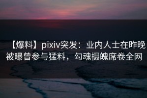 【爆料】pixiv突发：业内人士在昨晚被曝曾参与猛料，勾魂摄魄席卷全网