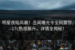 明星夜陷风暴！丑闻曝光令全网震惊，17c热度飙升，详情全揭秘！