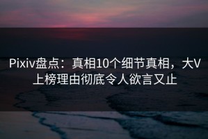Pixiv盘点：真相10个细节真相，大V上榜理由彻底令人欲言又止