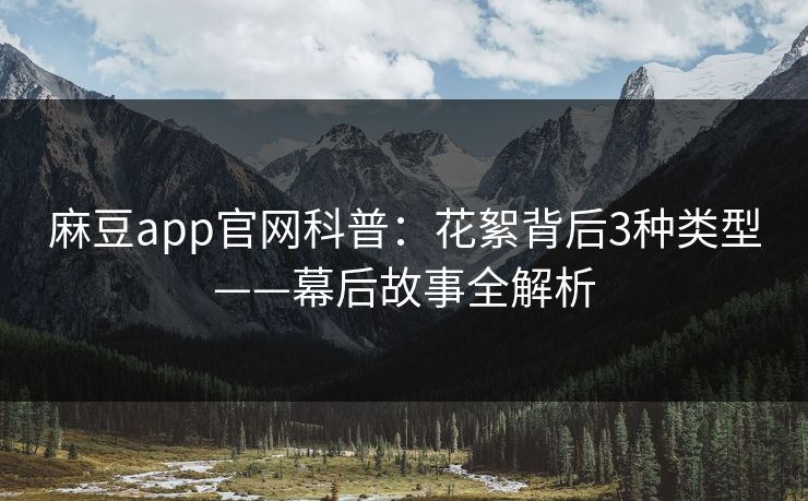 麻豆app官网科普:花絮背后3种类型——幕后故事全解析 麻豆app官网科普:花絮背后3种类型——幕后故事全解析