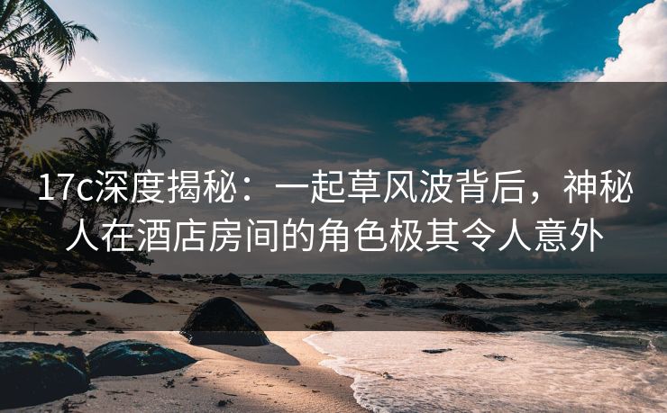17c深度揭秘：一起草风波背后，神秘人在酒店房间的角色极其令人意外