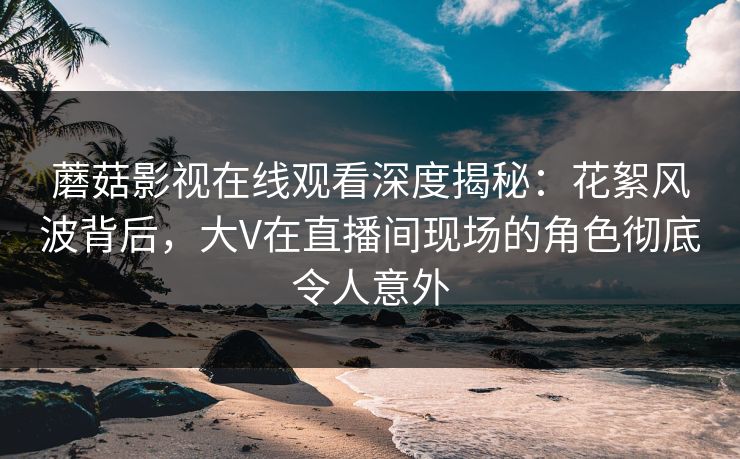 蘑菇影视在线观看深度揭秘：花絮风波背后，大V在直播间现场的角色彻底令人意外