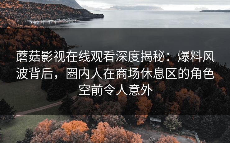 蘑菇影视在线观看深度揭秘：爆料风波背后，圈内人在商场休息区的角色空前令人意外