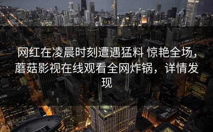 网红在凌晨时刻遭遇猛料 惊艳全场,蘑菇影视在线观看全网炸锅,详情发现 网红在凌晨时刻遭遇猛料 惊艳全场,蘑菇影视在线观看全网炸锅,详情发现