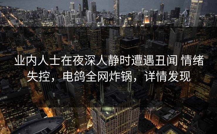 业内人士在夜深人静时遭遇丑闻 情绪失控,电鸽全网炸锅,详情发现 业内人士在夜深人静时遭遇丑闻 情绪失控,电鸽全网炸锅,详情发现