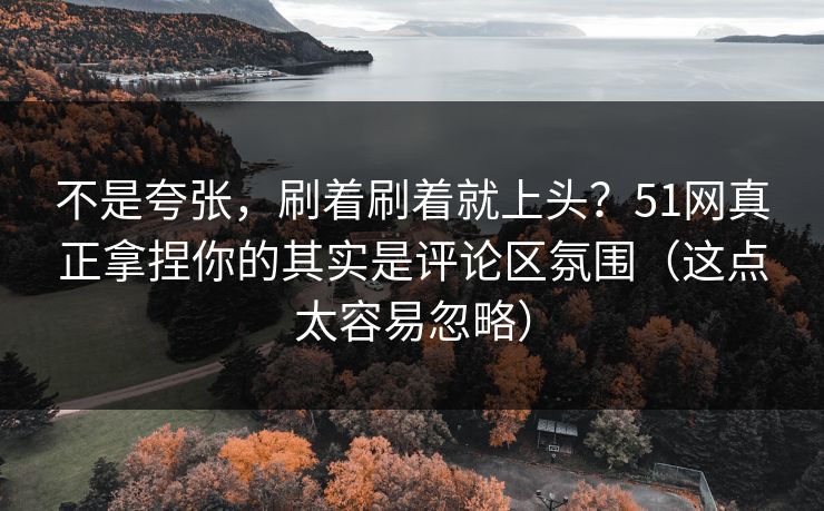 不是夸张，刷着刷着就上头？51网真正拿捏你的其实是评论区氛围（这点太容易忽略）